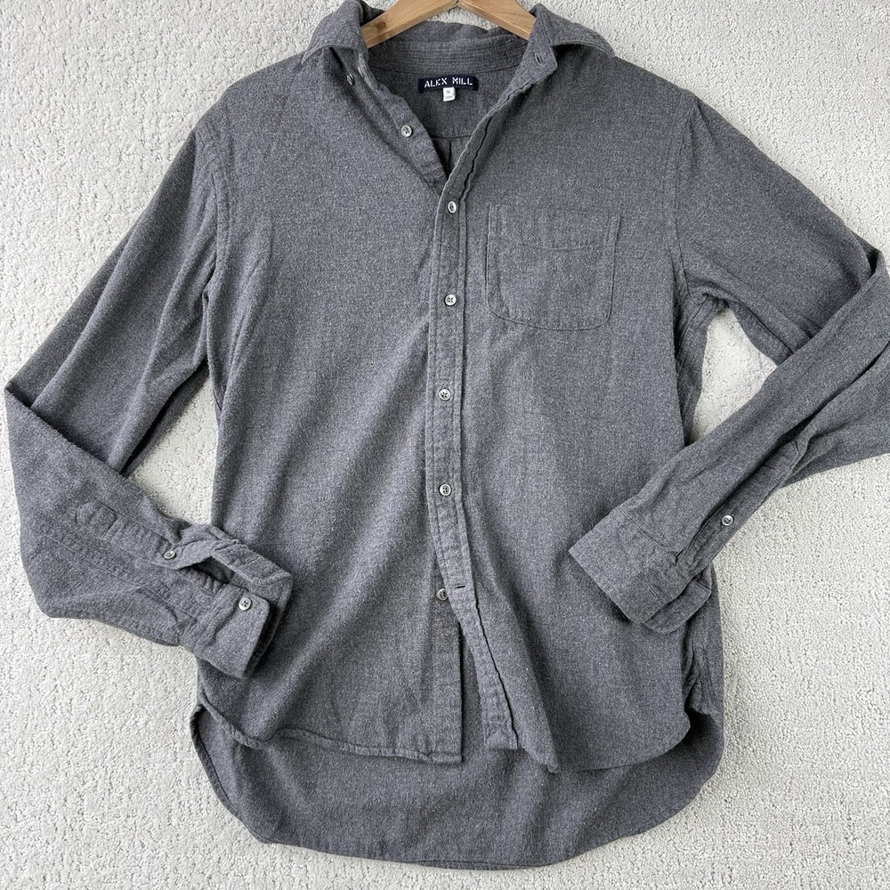 Alex Mill Flannel Button Down Shirt Men's S Gray Long Sleeve Casual Top $145